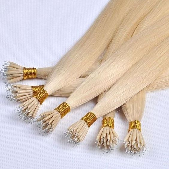 Wholesale 12A Remy Virgin Micro Link Beads Nano Ring Hair Extensions Double Drawn Russian Human Hair Extension Nano Ring Tips