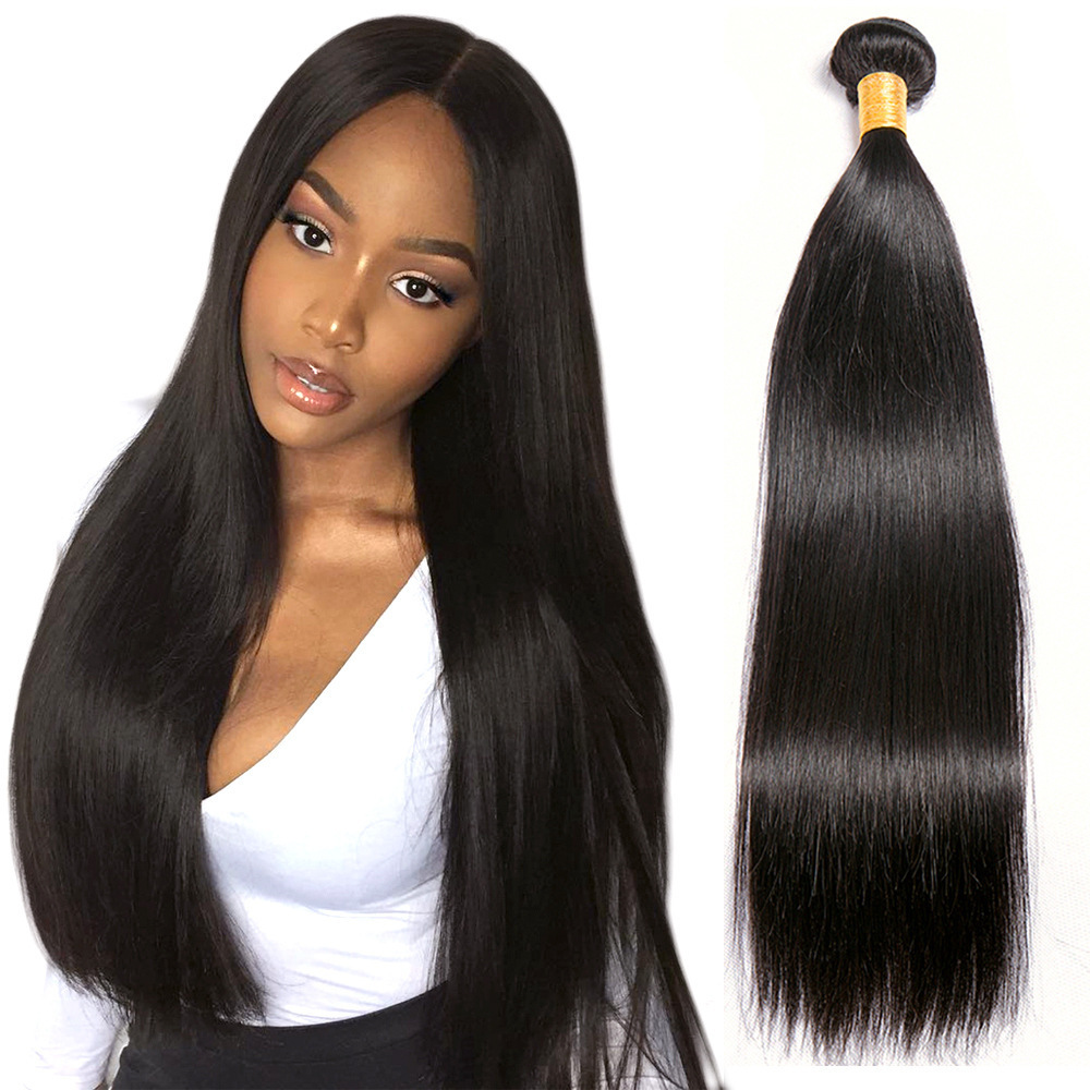 Wholesale Remy Hair Weaves Cuticle Aligned Hair Machine Weft Double Drawn Bone Straight 100% Human Hair  Bundles