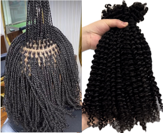 Wholesale Super Double Drawn Kinky Curly Human Hair Bulk For Braiding Hair Micro Twist Braiding Hair