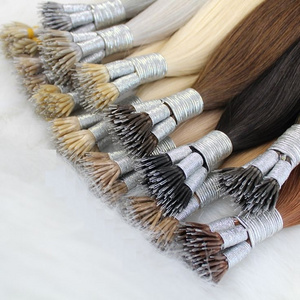 Wholesale 12A Remy Virgin Micro Link Beads Nano Ring Hair Extensions Double Drawn Russian Human Hair Extension Nano Ring Tips