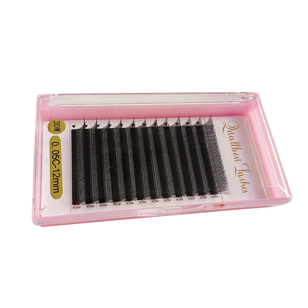 Wholesale Private Label Glue Bonded Professional Lashes Extension W Shaped 3D Premade Fans Lashes