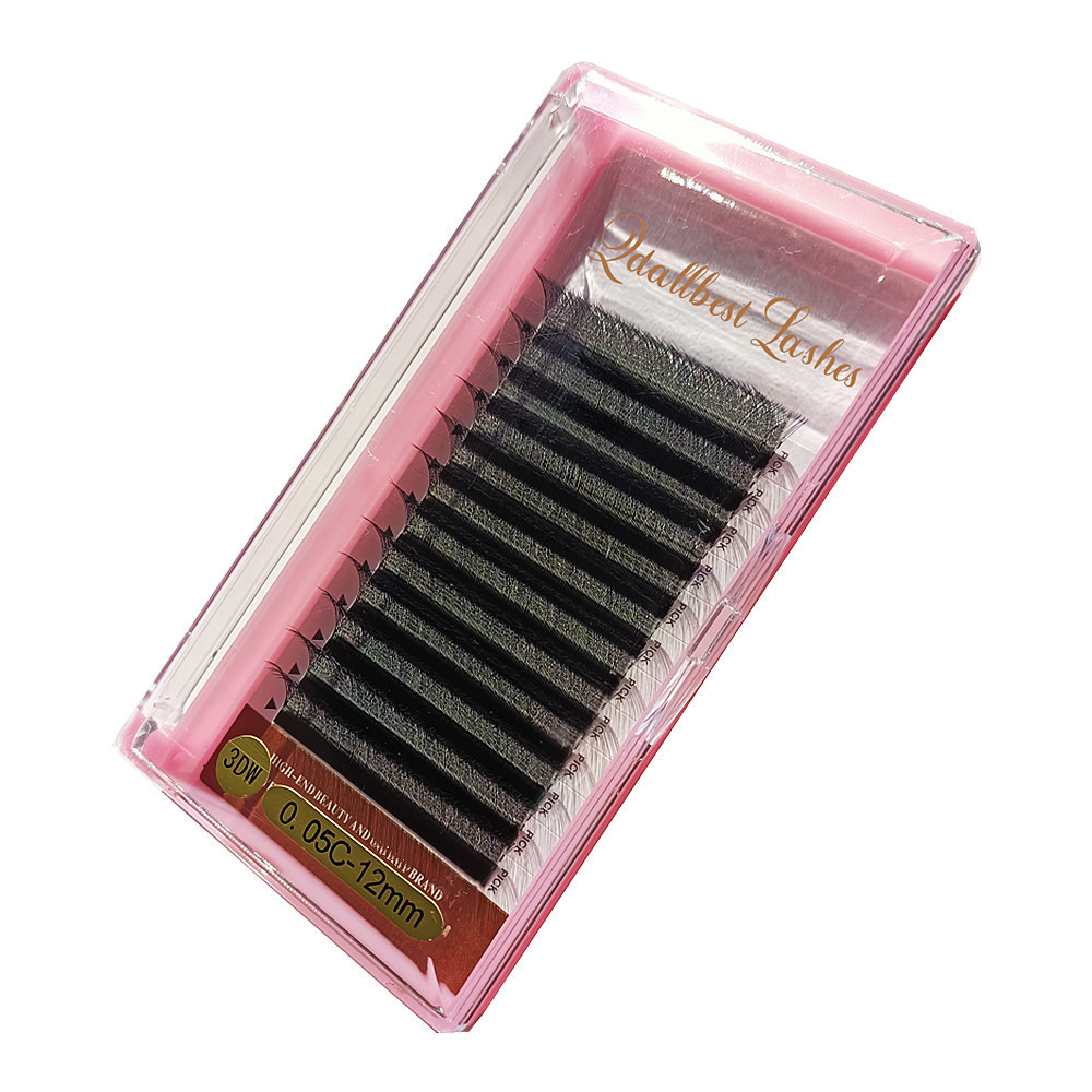 Wholesale Private Label Glue Bonded Professional Lashes Extension W Shaped 3D Premade Fans Lashes