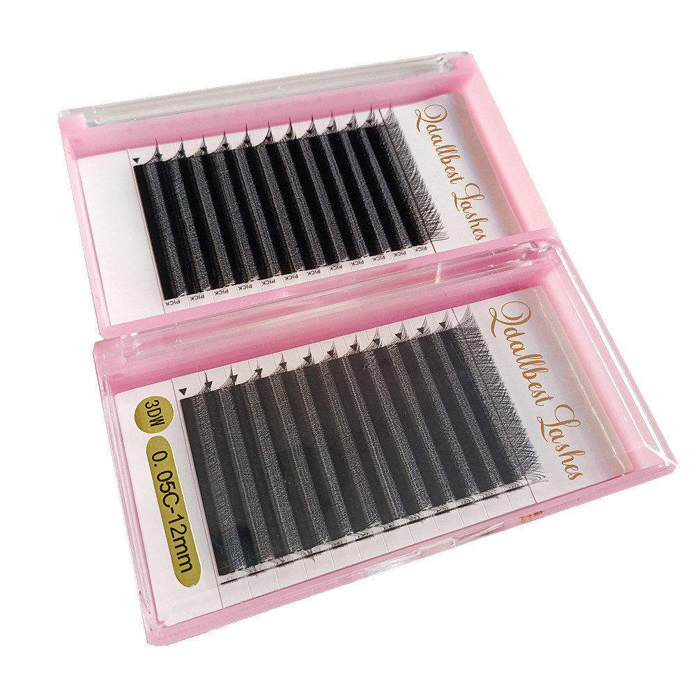 Wholesale Private Label Glue Bonded Professional Lashes Extension W Shaped 3D Premade Fans Lashes