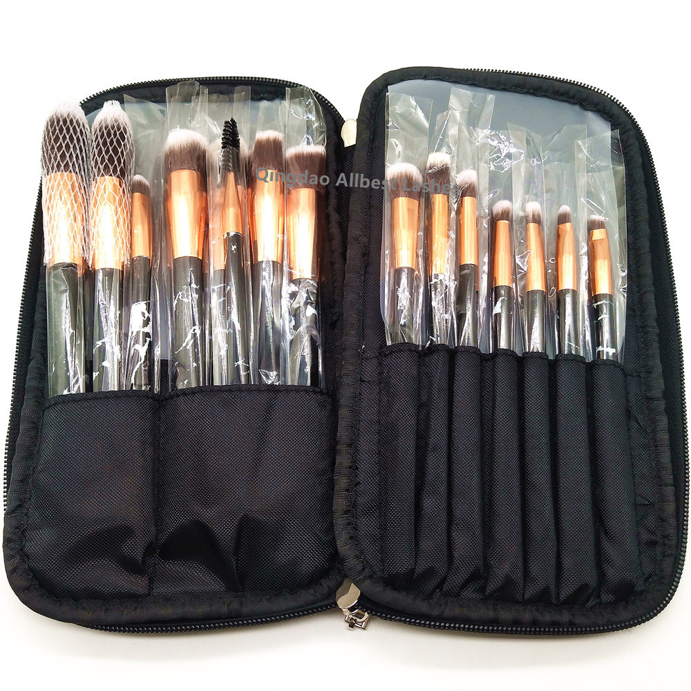 Makeup Brushes PU Bag Hot Sell Private Label Make up Brush Set Go Pro High Quality Marble with Marble 15pcs Marble White 3 Sets