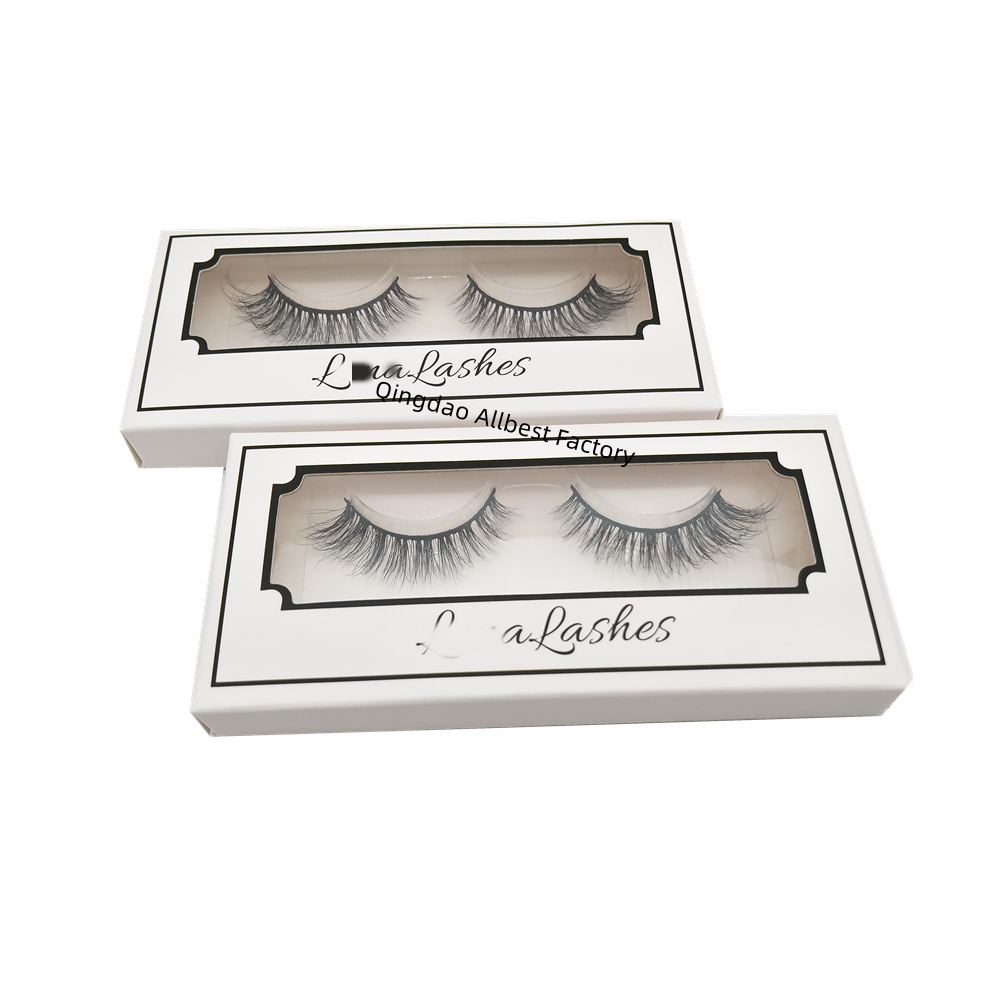 Private Label Full Strip Eyelash Package Case Empty Eye Lashes White Paper Eyelash Box Packaging Luxury