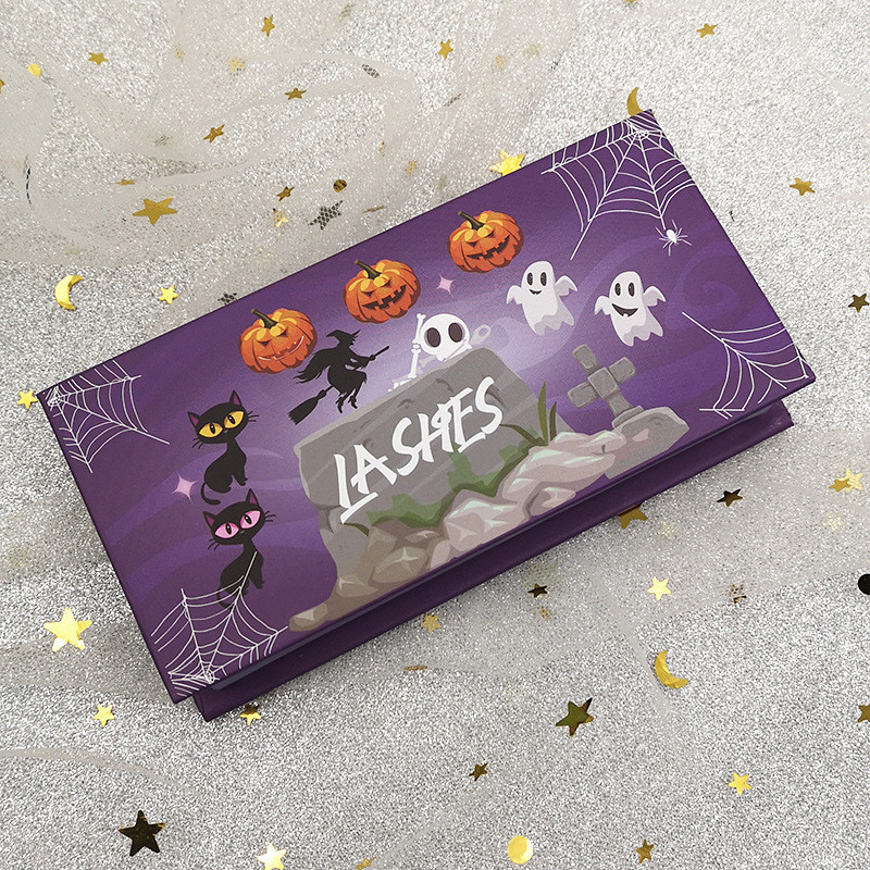 Coffin shape eyelash packaging pattern can be customized wholesale halloween eyelash box