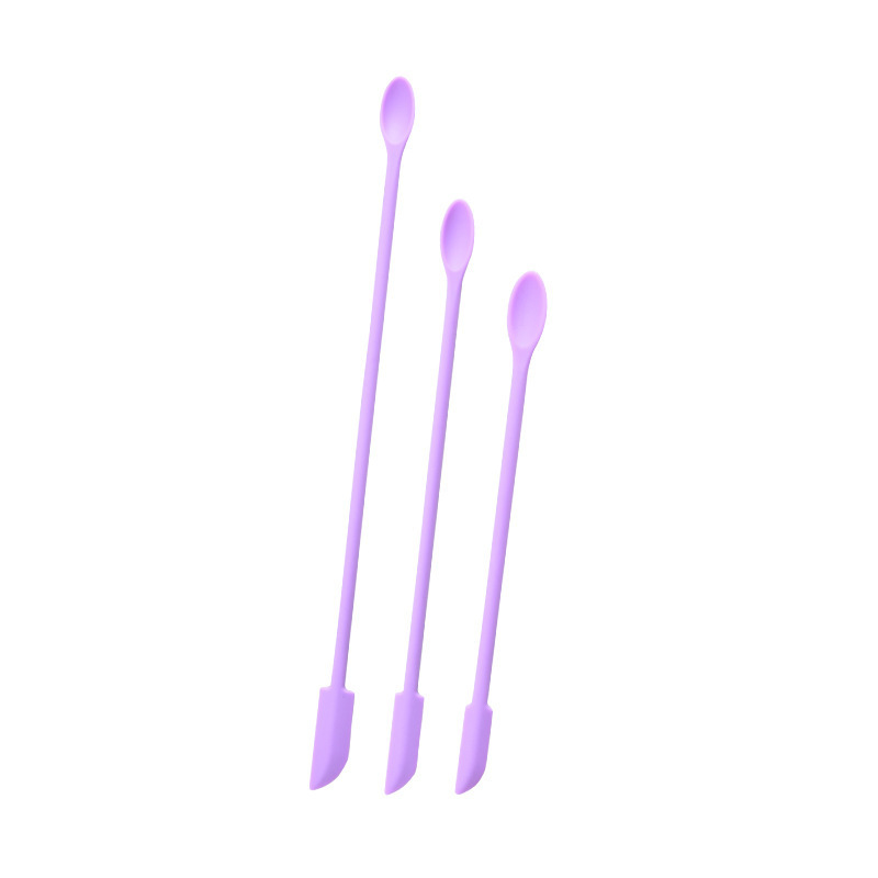 Long Handle Narrow Custom Mini Thin Silicone Rubber Spoon Scraper Spatula For Cosmetic Makeup Baking Jars Set