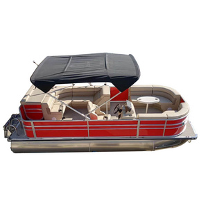 5.8m 19ft aluminium family party boat floating yacht leisure sport BBQ twin hull pontoon boat for sale