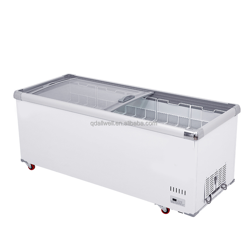 2.5m Refrigeration equipment supermarket display jumbo deep freezer for Frozen Food