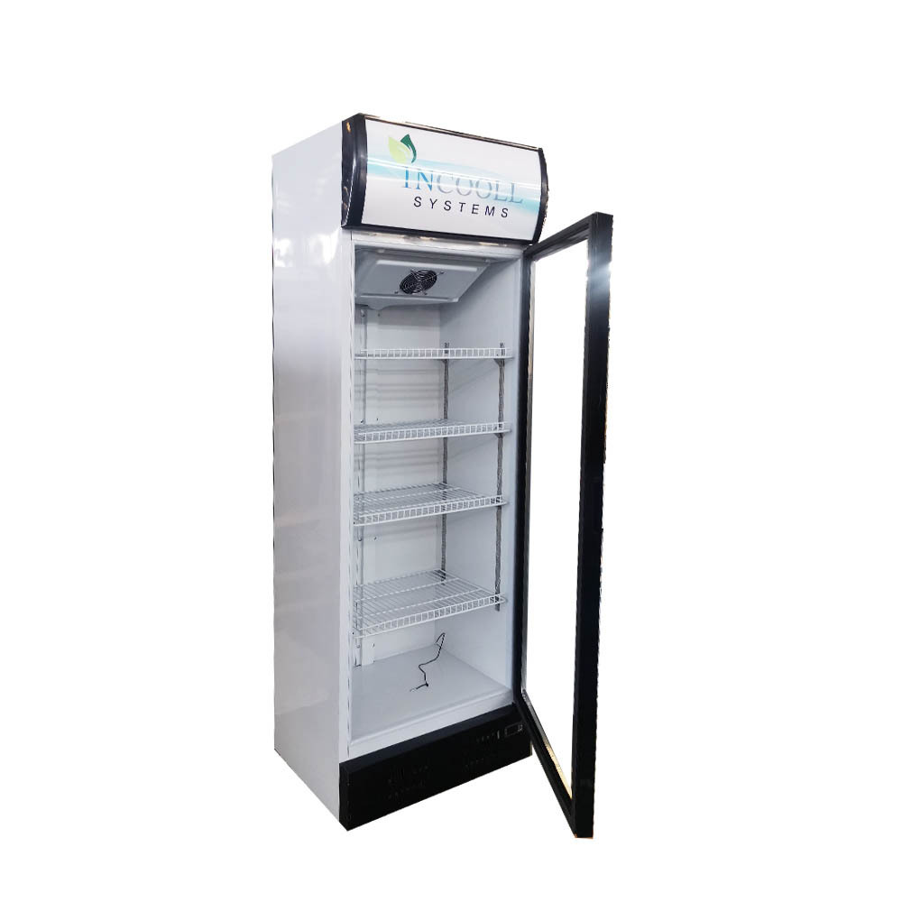 300L Single Glass Door Refrigerator Coca Display Cooler Cola Drink display vertical Fridge