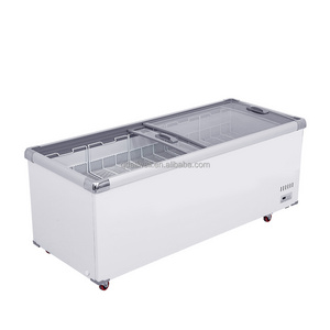 2.5m Refrigeration equipment supermarket display jumbo deep freezer for Frozen Food