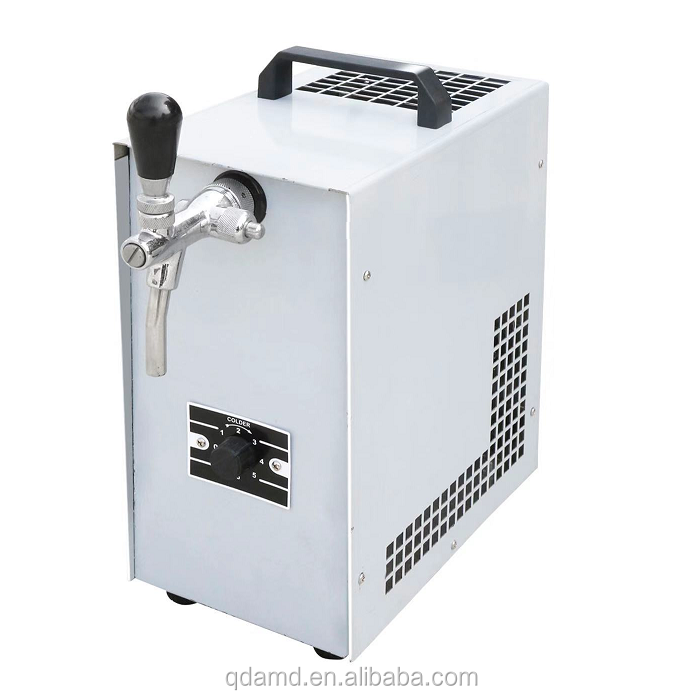 Over counter dry contact beer cooler with ice tube cooling for beer and beverage cooling