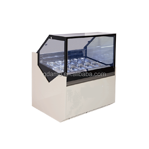 Portable Italian ice cream gelato display freezer