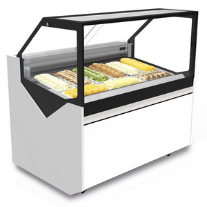 Portable Italian ice cream gelato display freezer