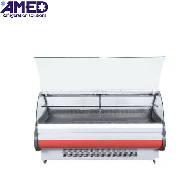 AMED Front open glass door  butcher display cooler meat and deli display refrigerator