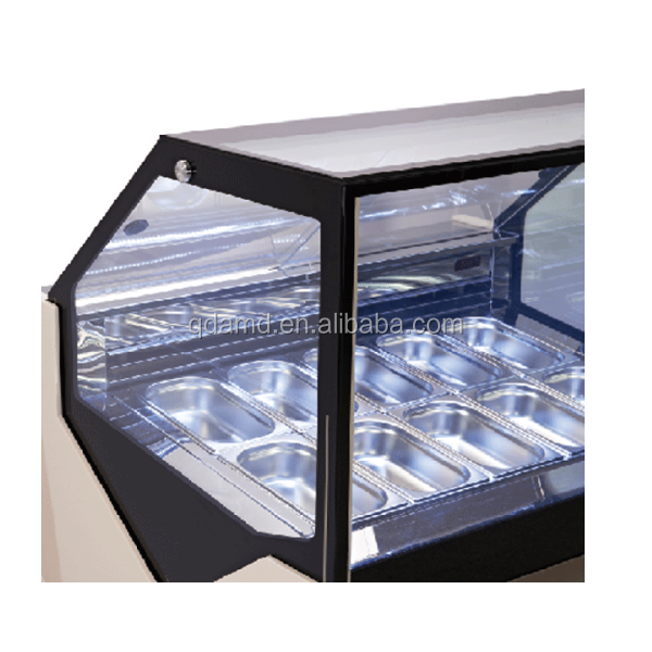 Portable Italian ice cream gelato display freezer