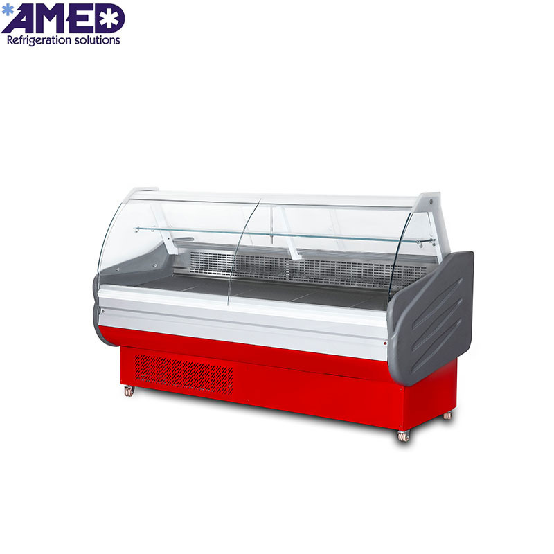 AMED Front open glass door  butcher display cooler meat and deli display refrigerator