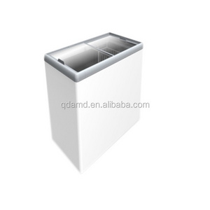 Mini sliding glass door chest freezer with 100L