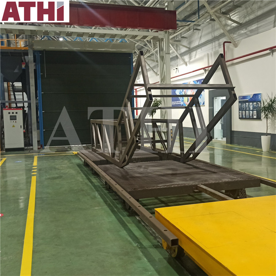 semi automatic manual type Sand blasting booth and spray painting booth for large parts surface pretreatment