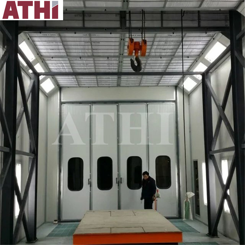 electrostatic  water curtain paint spray booth system with drying room for car wheel rims painting