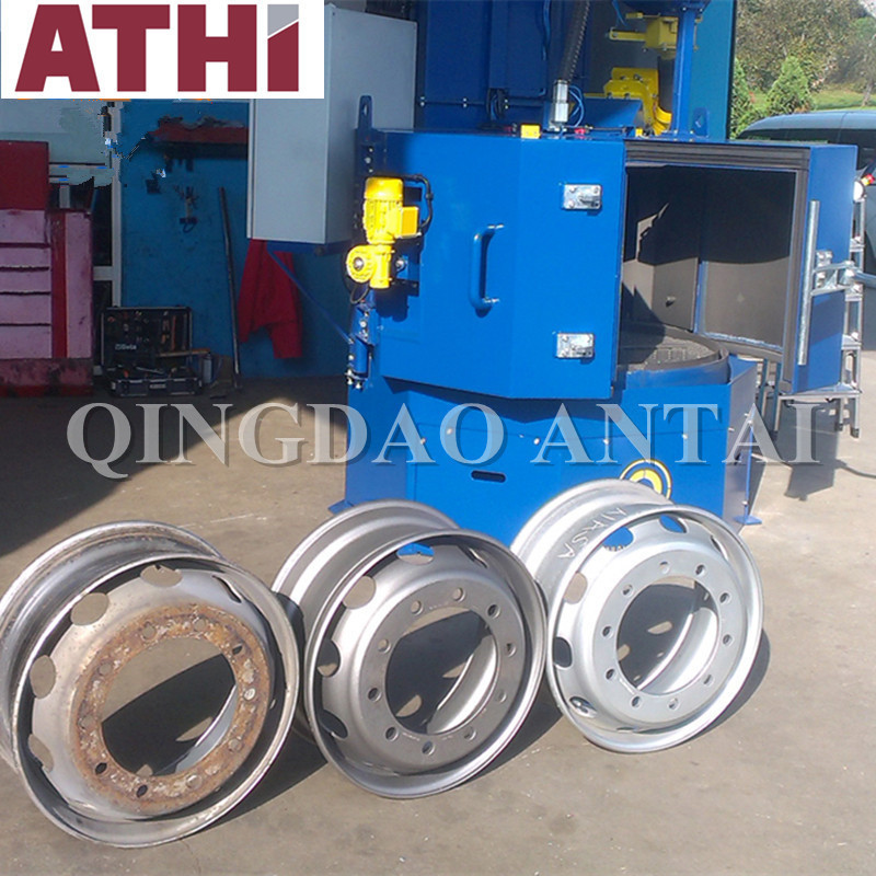 Aluminum alloy wheels and rims shot blasting machine and painting machine