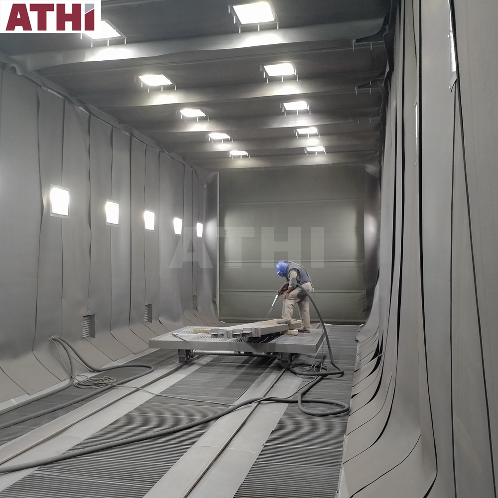 ATHI Industrial sandblast Liquid spraying room  and  drying room  line/sand blasting room price