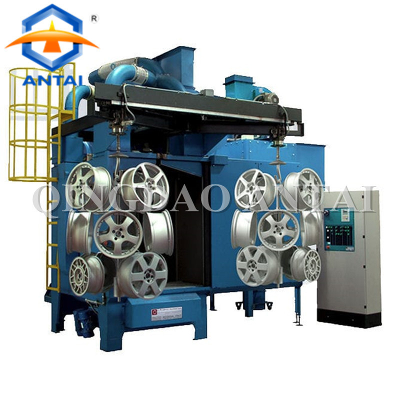 Aluminum alloy wheels and rims shot blasting machine and painting machine