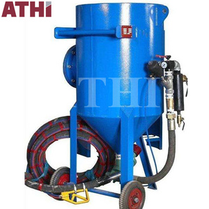 portable mobile dry type sand blast cleaning tank sand blaster machine price for metal parts rust remove