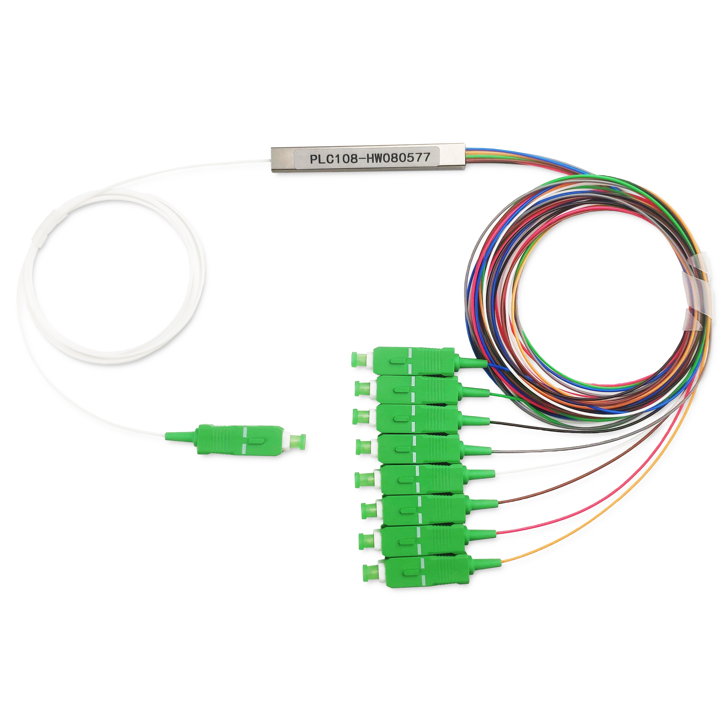 Bare fiber optical circulator steel tube 2 / 4 / 6 / 8 / 12 / 16 / 32 / 64 way fiber optic PLC splitter