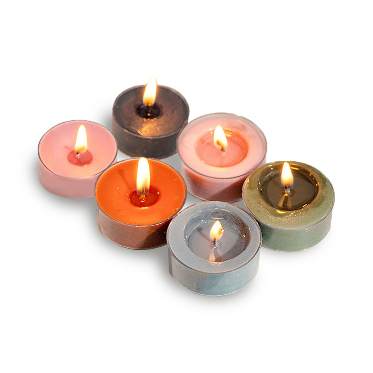 AROMA HOME Wholesale Pink Green Orange Color Candle Cotton Wick Rose Fragrance Long Burn Scented Tealight Candle