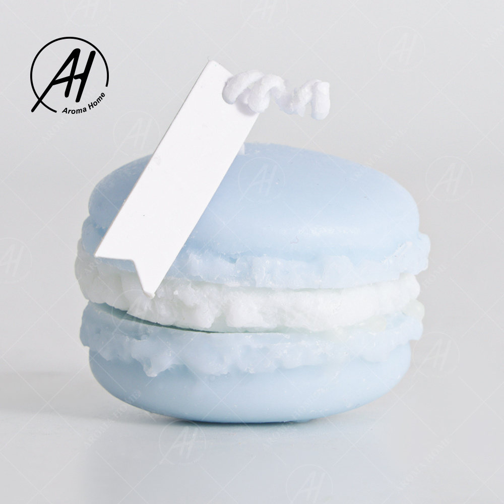 AROMA HOME Cheaper Hot Sale Unique Macaron Cake Shaped Novelty Gift Sweet Aroma Decorative Scented Candles for Table Photo Prop