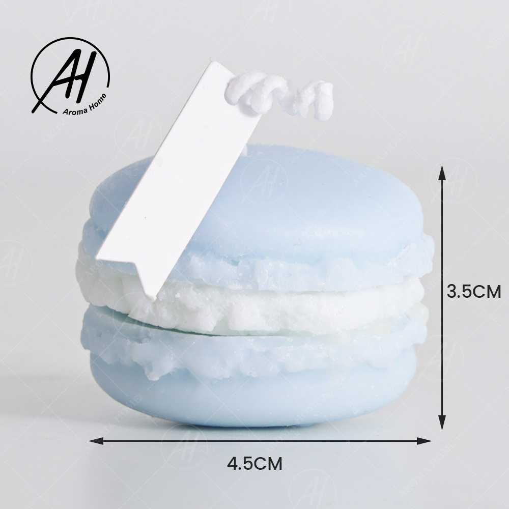 2024 AROMA HOME Custom Private Label Fruit Aroma Macaroon Mini Soy Wax Macaron Handmade Candle for Bathroom Small Scented Candle