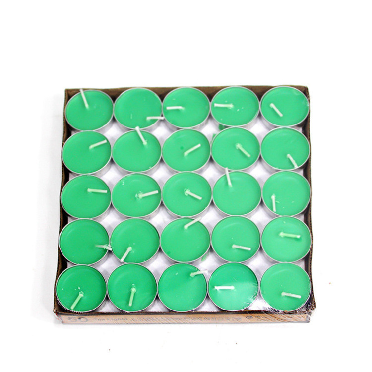 AROMA HOME 50 Pcs Bulk High Quality 100% Paraffin Wax hot Selling Round colorful Tealight Candle in Stock