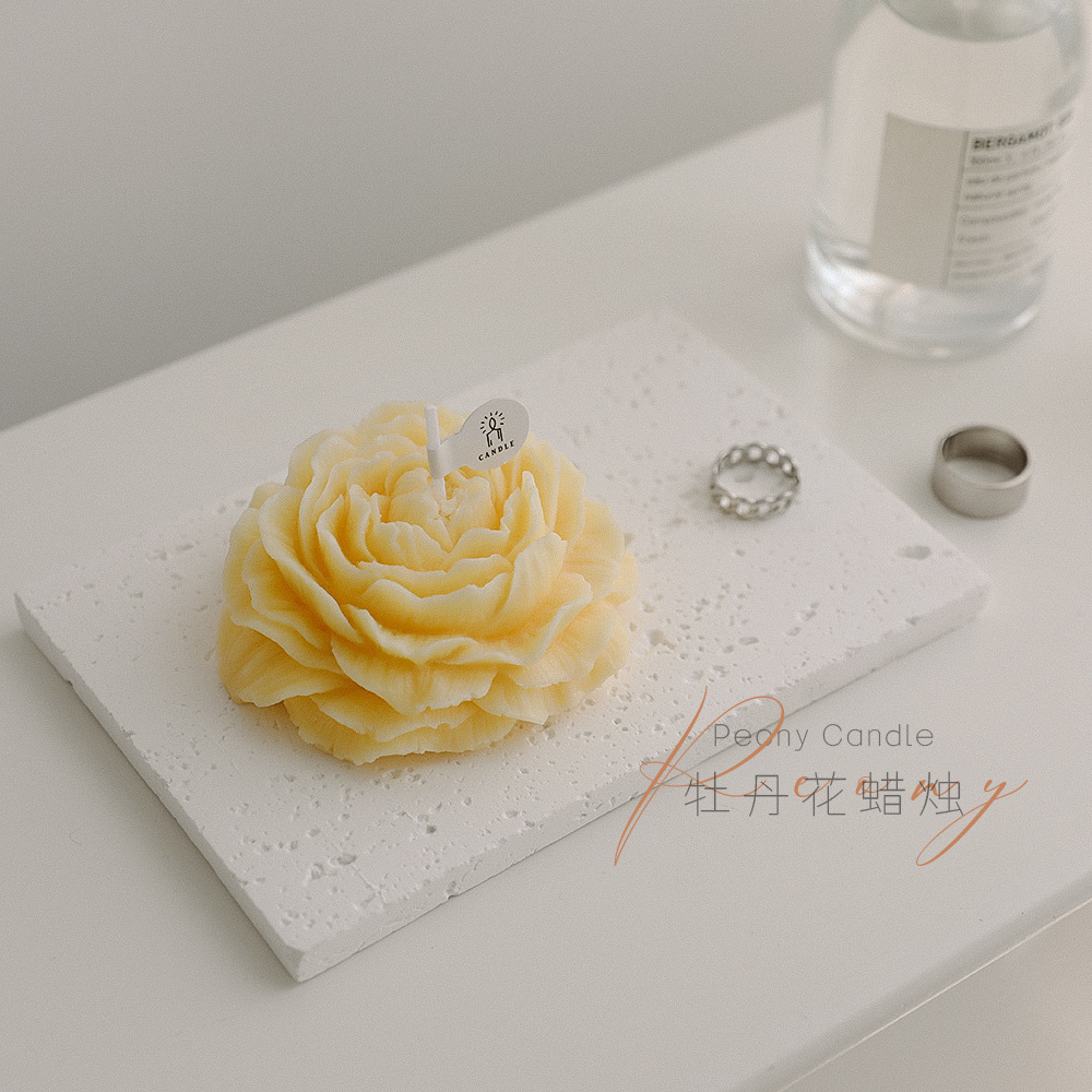 2024 AROMA HOME Valentine's Day Mother's Day Holiday Gift Peony Flower Shaped Romantic Home Decoration Fragrance Soy Wax Candle