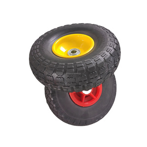 10"x350- 4 flat free wheel rubber wheel replacement wheel for  tool cart hand trolley