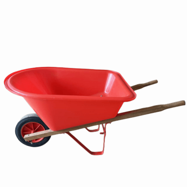 High Quality Child WB0202 Wheelbarrows Plastic Tray Solid Wheel Wooden Handle Children's Light Garden Toy Wheelbarrow