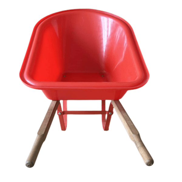 High Quality Child WB0202 Wheelbarrows Plastic Tray Solid Wheel Wooden Handle Children's Light Garden Toy Wheelbarrow