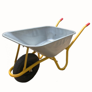 Heavy Duty Galvanized Metal Tray Wheelbarrows Construction Industry Building High Quality Pneumatic Wheel Wheelbarrow