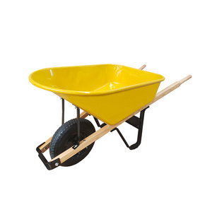 Industrial Construction Building Tools Trolly Wheel Barrow High Quality Steel Metal Tray Pin Wood Handles Wheelbarrows