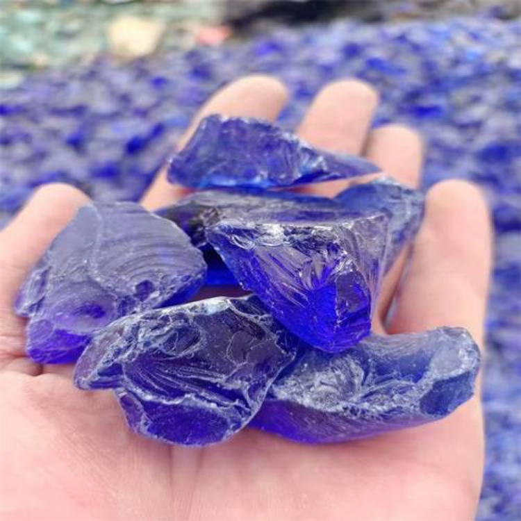 Large Slag Colored Landscaping Glass Rocks  For Landscaping