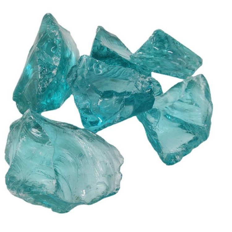 Large Slag Colored Landscaping Glass Rocks  For Landscaping