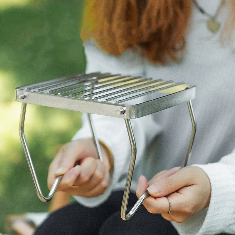 Stainless Steel Portable Outdoor Camping Gas Grill Mini Charcoal Campfire Barbecue Rack Folding Picnic BBQ Grills Grate