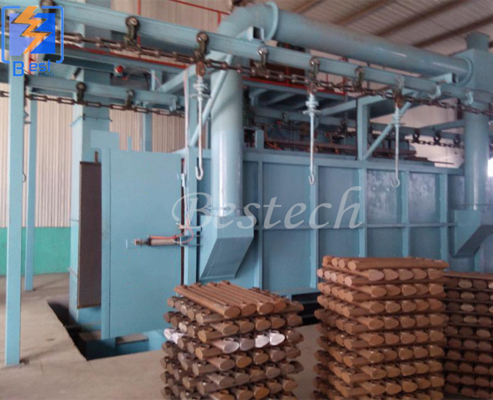 Carousel Hanging Hook Overhead Monorail Conveyor Shot Blasting Machines for Aluminum Die Castings Structural Steel Works