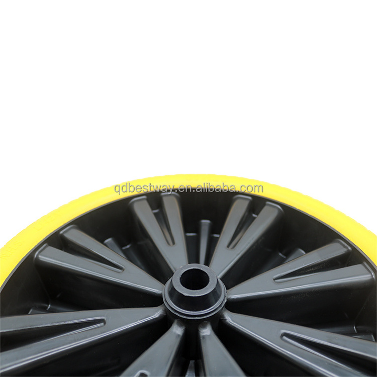 8 inches plastic rim solid foam tire Pu foam wheel 4.00-8 PU wheels flat free hand truck tire