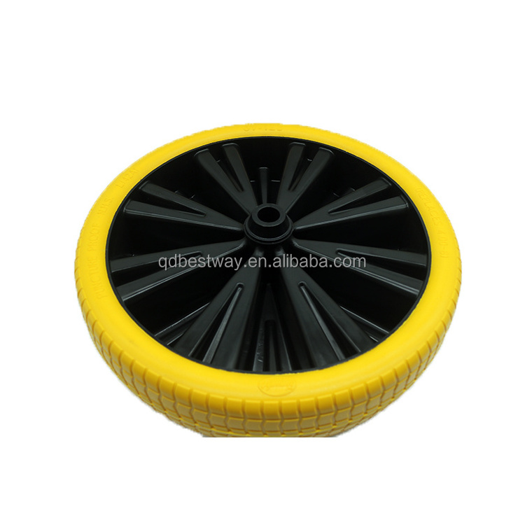 8 inches plastic rim solid foam tire Pu foam wheel 4.00-8 PU wheels flat free hand truck tire