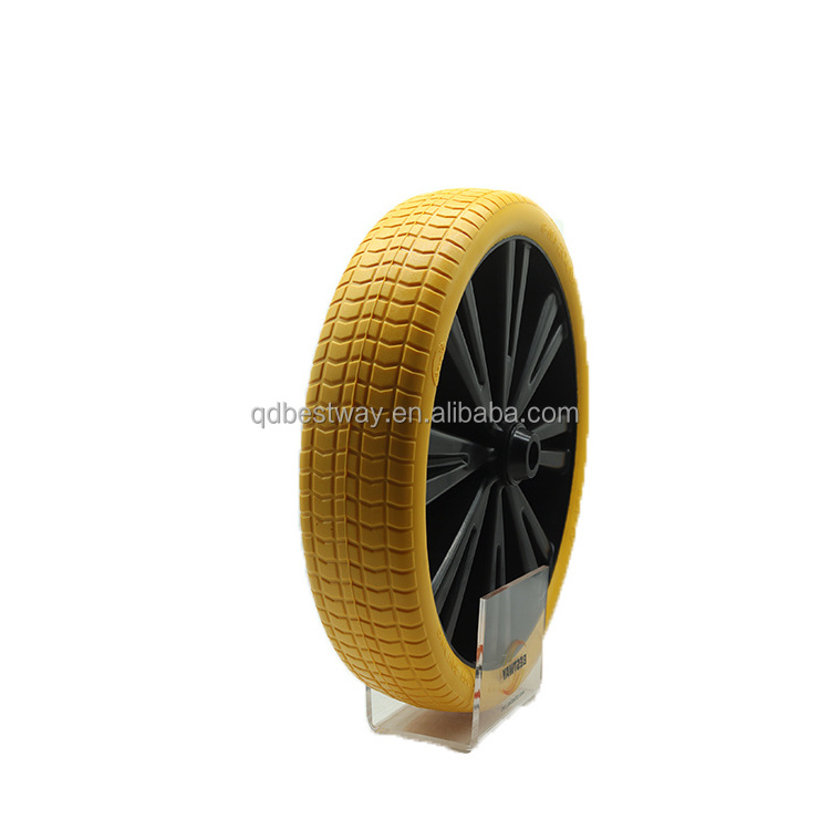 8 inches plastic rim solid foam tire Pu foam wheel 4.00-8 PU wheels flat free hand truck tire