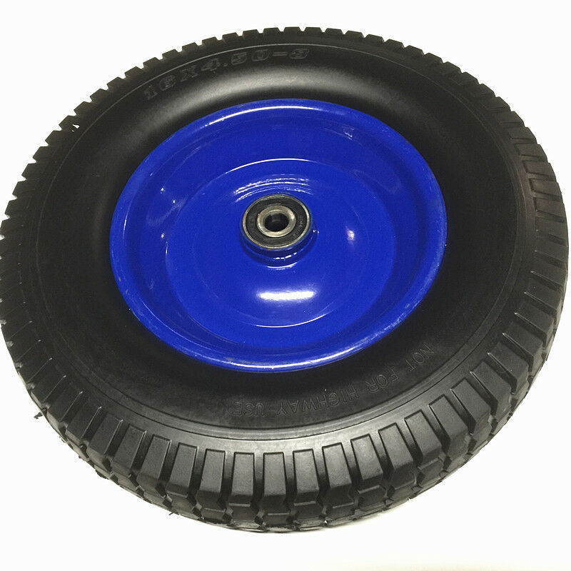 16x4.50-8 Wheelbarrow wheel, Flat free tyre and metal wheel rim with PU solid tyre for wheel barrow