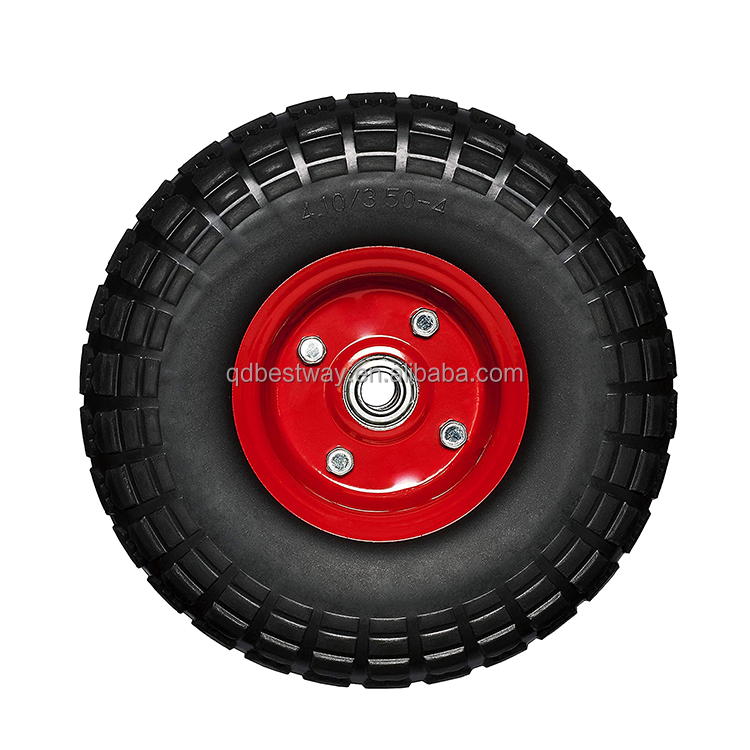 10 x 4.10 3.50-4 Solid Flat free tire PU foam tire Puncture proof tyre hand truck wheel,sack truck hand trolley