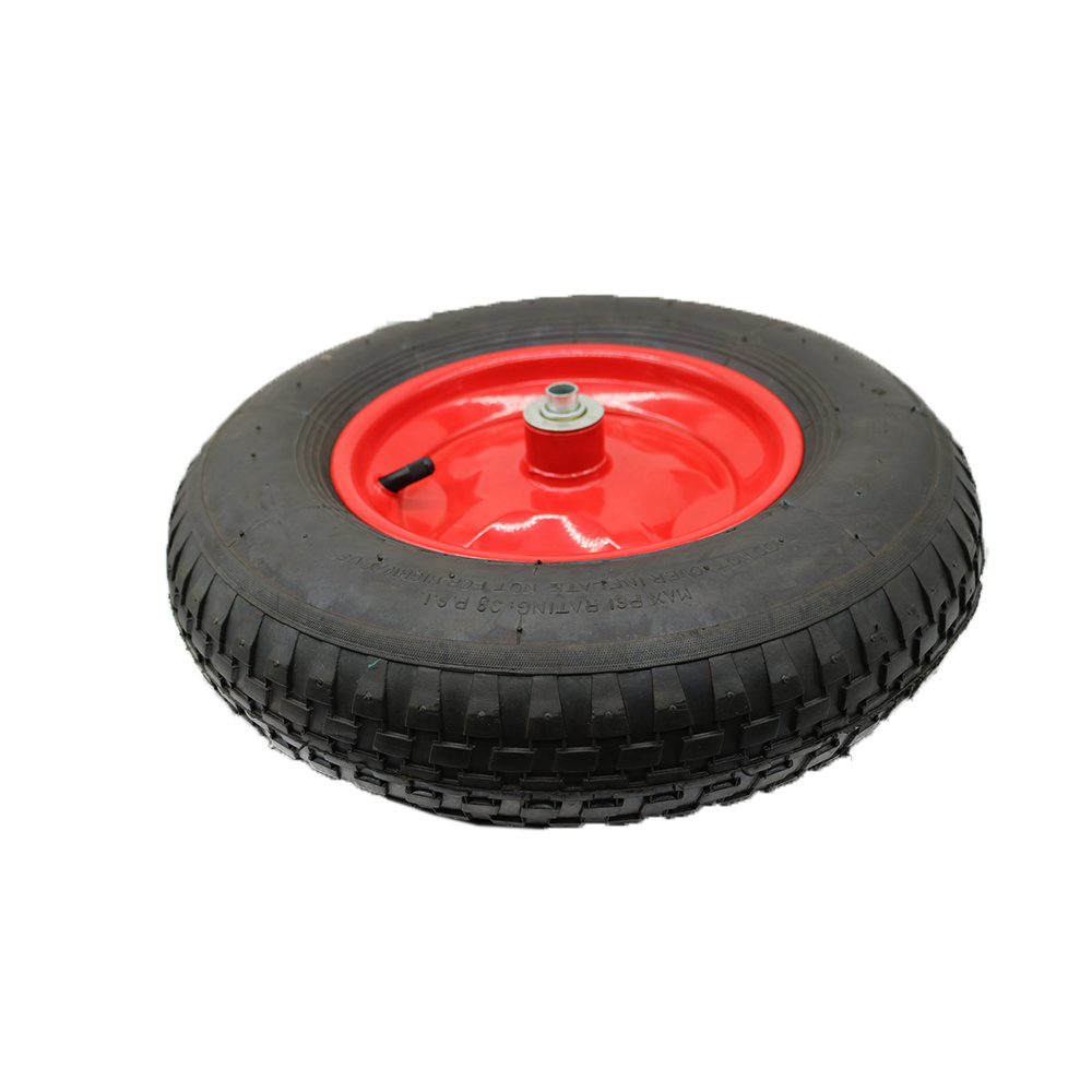 wheelbarrow wheel 4.80/4.00-8 2PR tyre pneumatic wheel with metal wheel rim for Russia wheelbarrow