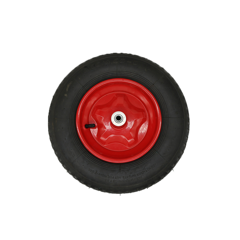 wheelbarrow wheel 4.80/4.00-8 2PR tyre pneumatic wheel with metal wheel rim for Russia wheelbarrow